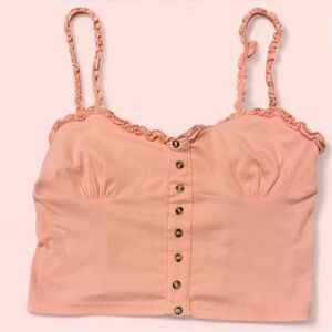 Ardene Pink Camisole Crop Top with Ruched Sweetheart Neckline